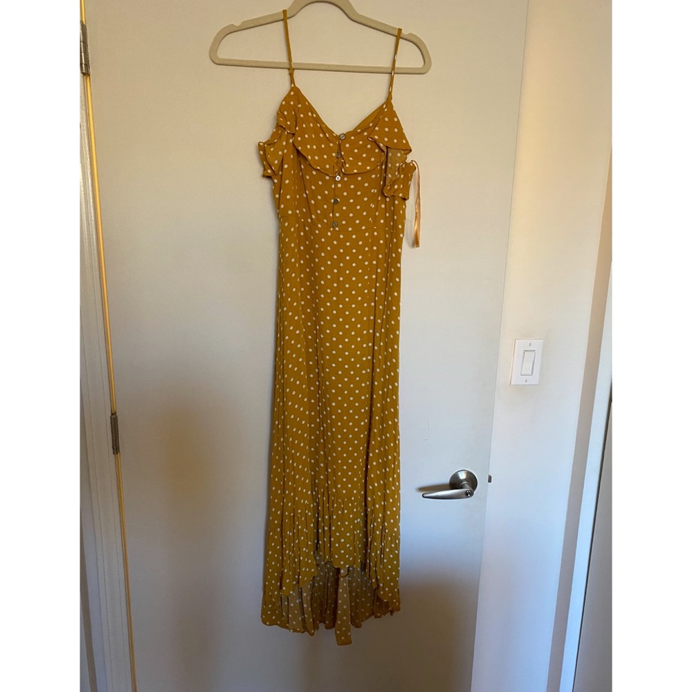 Bäcio yellow polka dot midi dress